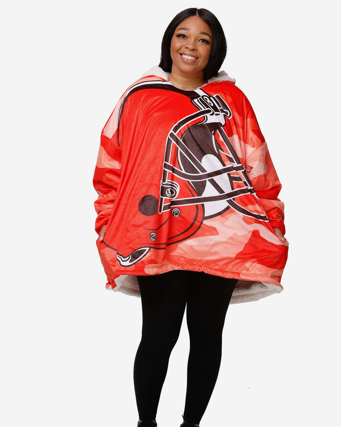 Cleveland Browns Original Reversible Team Color Camo Hoodeez FOCO - FOCO.com