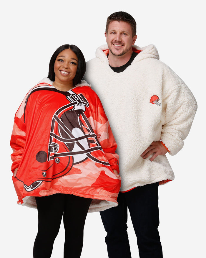 Cleveland Browns Original Reversible Team Color Camo Hoodeez FOCO - FOCO.com