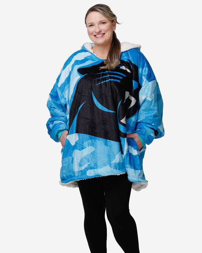 Carolina Panthers Reversible Team Color Camo Hoodeez FOCO - FOCO.com