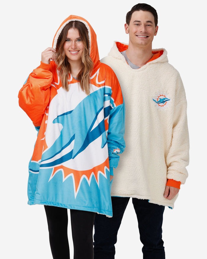 Miami Dolphins Reversible Colorblock Hoodeez FOCO - FOCO.com
