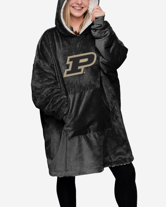 Purdue Boilermakers Reversible Sherpa Hoodie - Oversized & Cozy With Big Team Logo