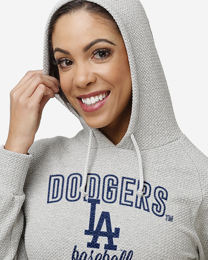 Los Angeles Dodgers Womens Gray Woven Hoodie FOCO - FOCO.com
