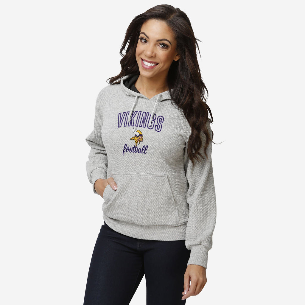 Minnesota Vikings Womens Gray Woven Hoodie FOCO S - FOCO.com