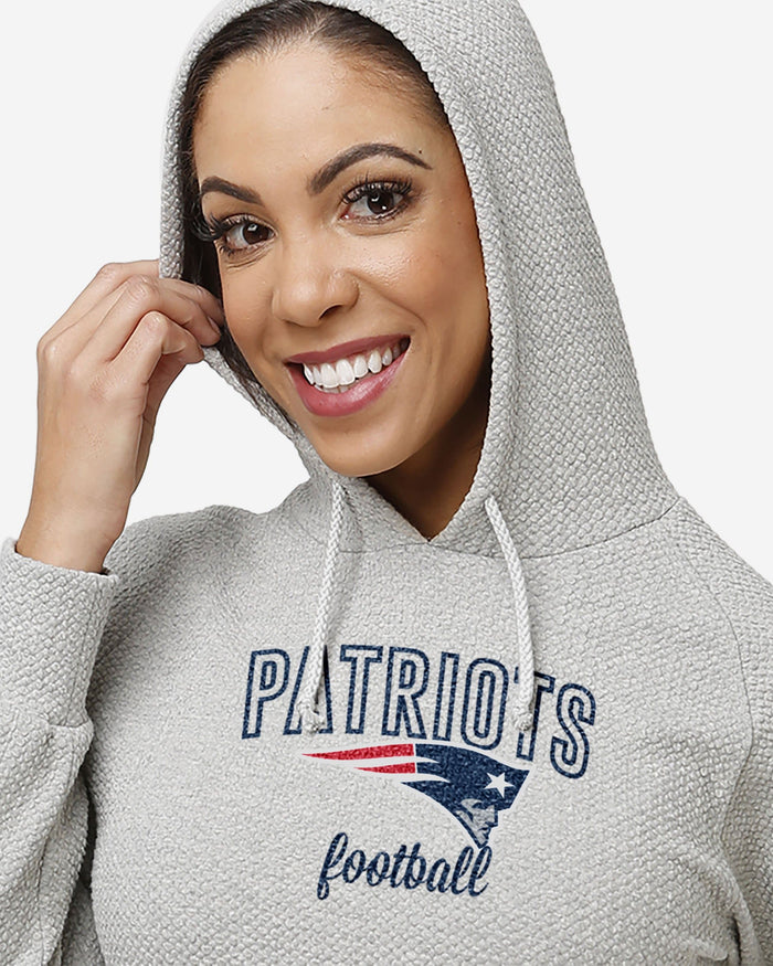 New England Patriots Womens Gray Woven Hoodie FOCO - FOCO.com