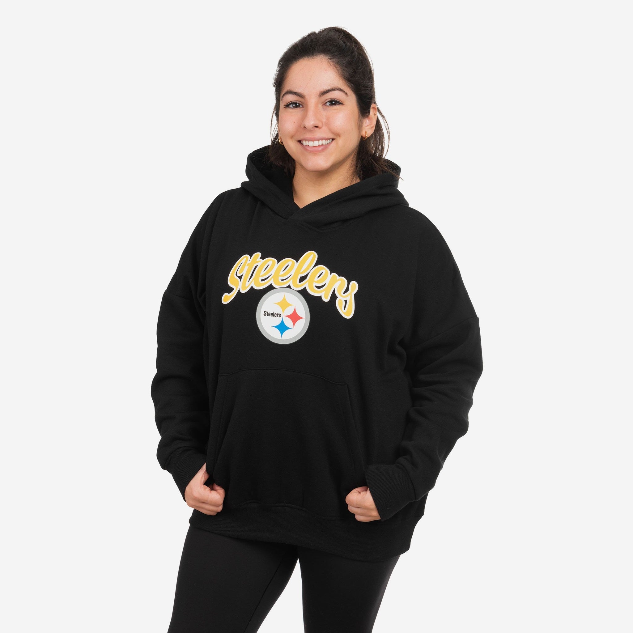 Pittsburgh Steelers NFL Womens Solid Oversized Hoodie