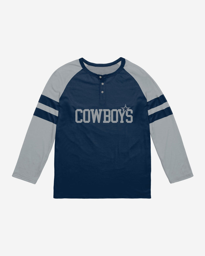 Dallas Cowboys Team Stripe Wordmark Long Sleeve Henley FOCO - FOCO.com