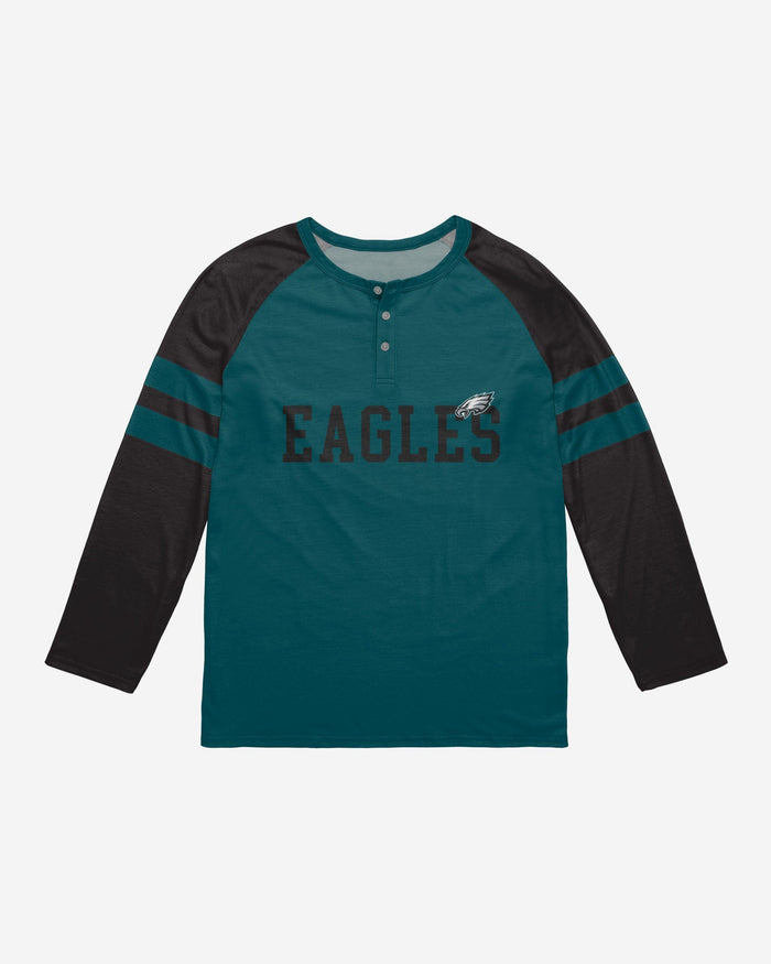 Philadelphia Eagles Team Stripe Wordmark Long Sleeve Henley FOCO - FOCO.com