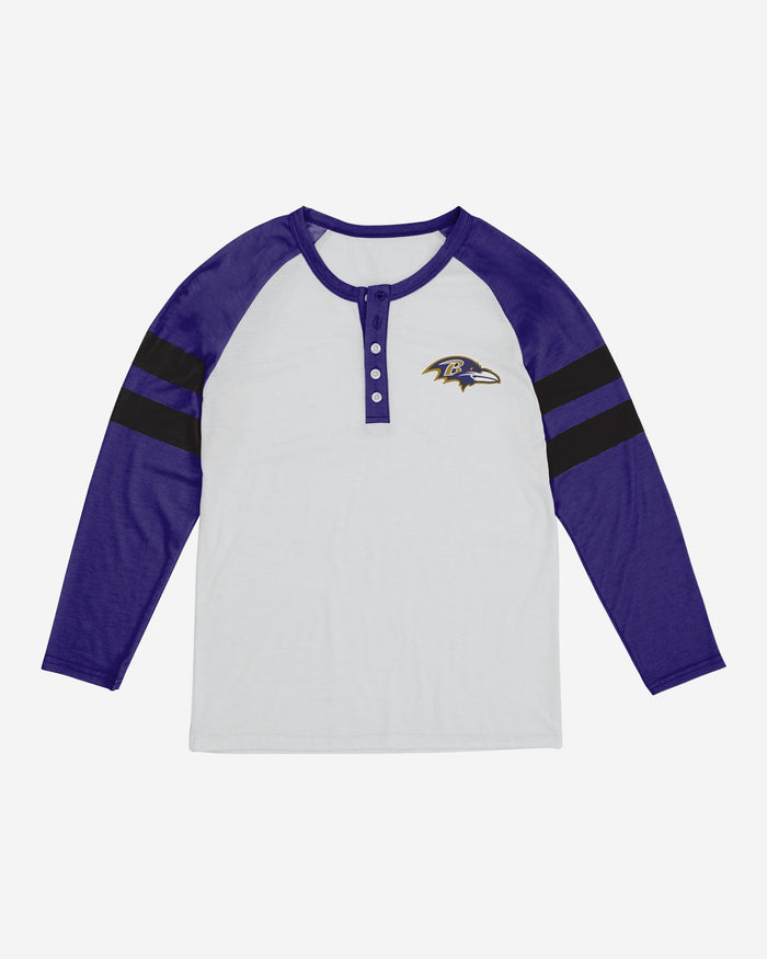 Baltimore Ravens Womens Big Logo Long Sleeve Henley FOCO - FOCO.com