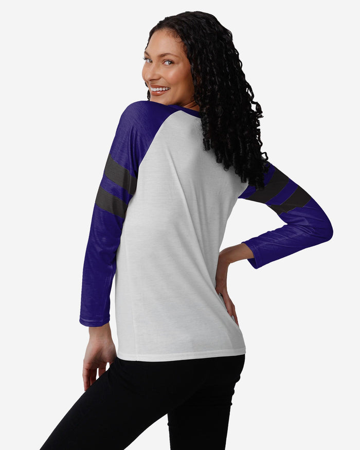 Baltimore Ravens Womens Big Logo Long Sleeve Henley FOCO - FOCO.com
