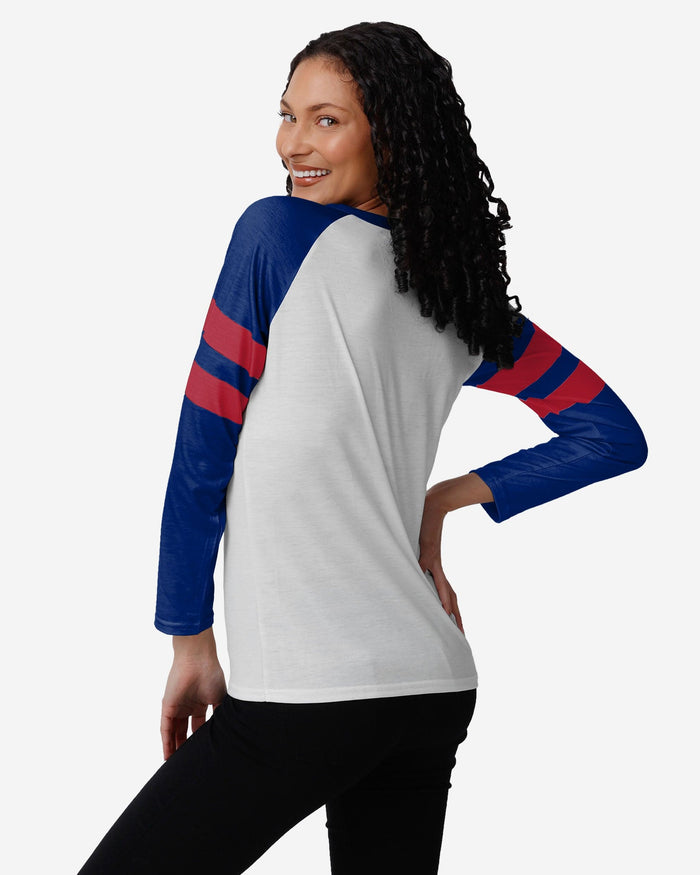 New York Giants Womens Big Logo Long Sleeve Henley FOCO - FOCO.com