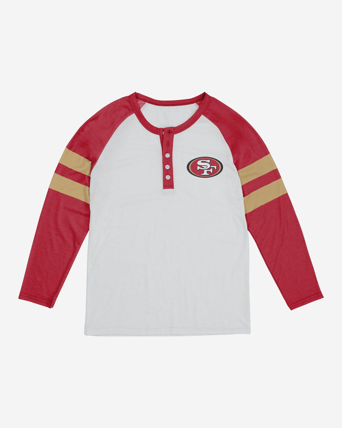 San Francisco 49ers Womens Big Logo Long Sleeve Henley FOCO - FOCO.com
