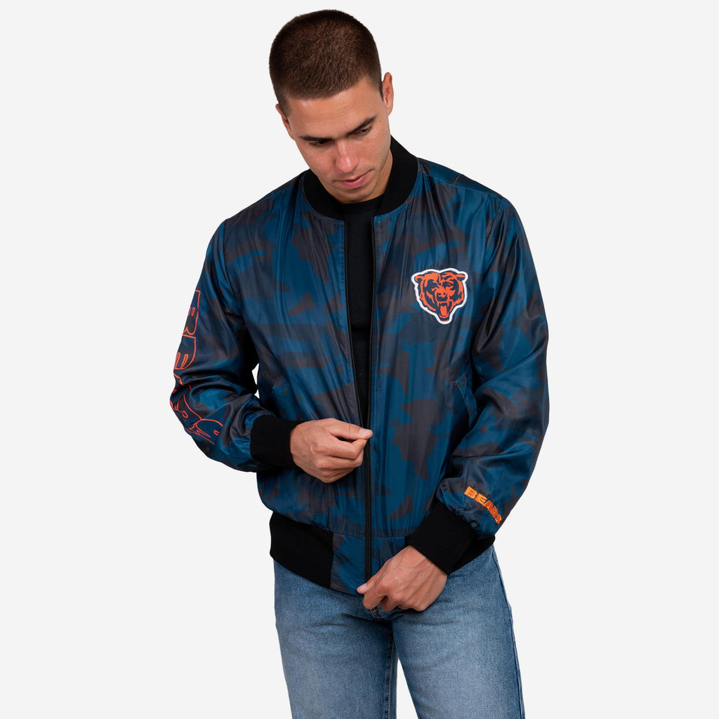 Chicago Bears Camo Bomber Jacket FOCO S - FOCO.com