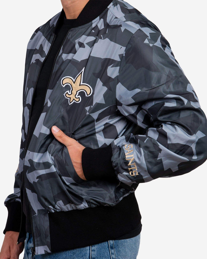 New Orleans Saints Camo Bomber Jacket FOCO - FOCO.com