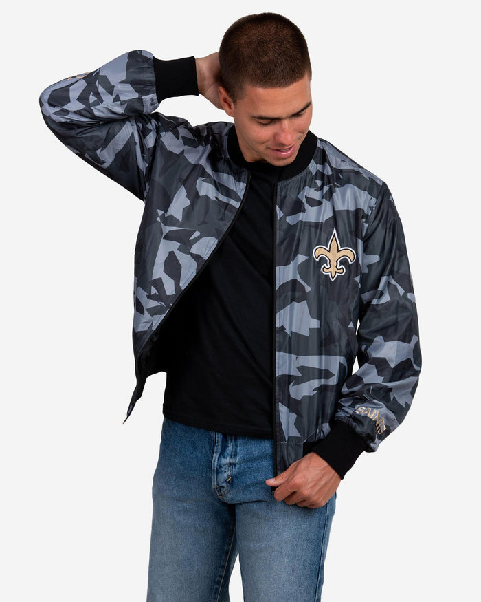 New Orleans Saints Camo Bomber Jacket FOCO S - FOCO.com