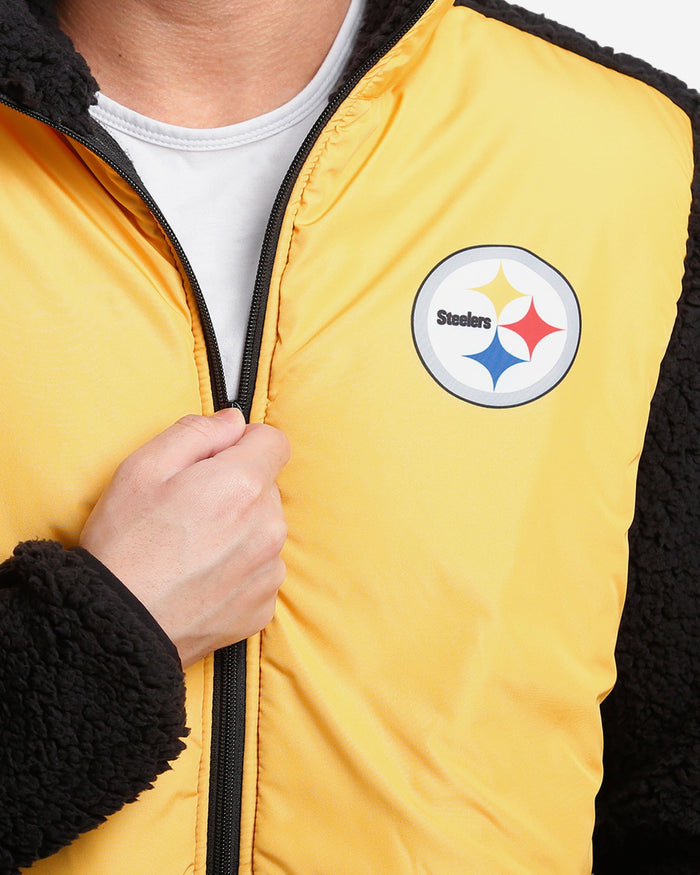 Pittsburgh Steelers Sherpa Soft Zip Up Jacket FOCO - FOCO.com