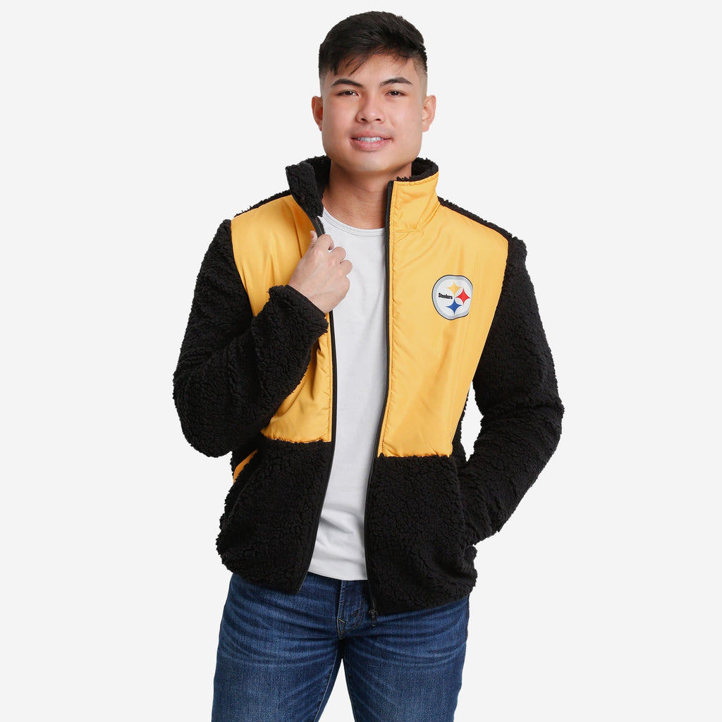 Pittsburgh Steelers Sherpa Soft Zip Up Jacket FOCO S - FOCO.com