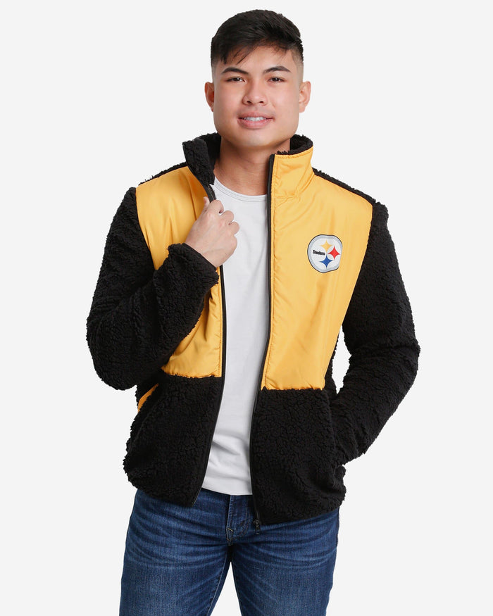 Pittsburgh Steelers Sherpa Soft Zip Up Jacket FOCO S - FOCO.com
