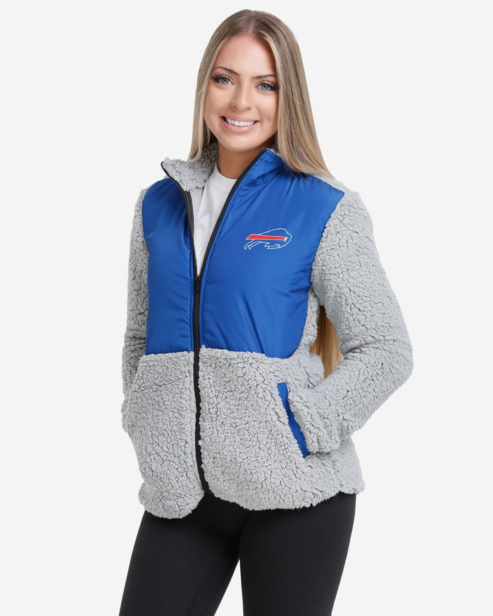 Buffalo Bills Womens Sherpa Soft Zip Up Jacket FOCO S - FOCO.com