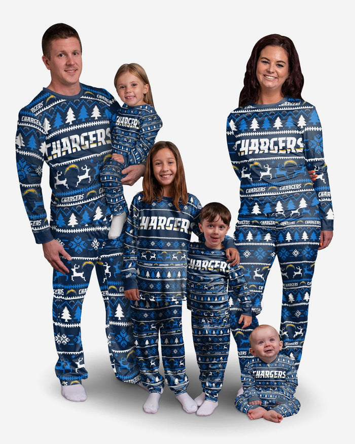 Los Angeles Chargers Youth Family Holiday Pajamas FOCO - FOCO.com