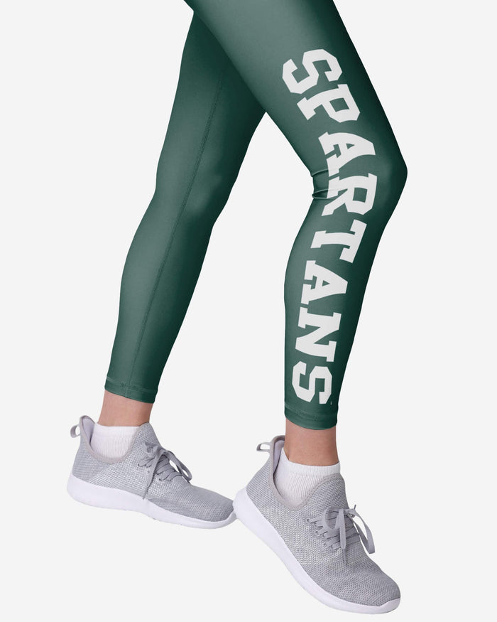 Michigan State Spartans Womens Solid Big Wordmark Legging FOCO - FOCO.com