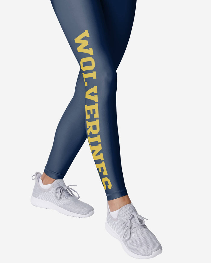 Michigan Wolverines Womens Solid Big Wordmark Legging FOCO - FOCO.com