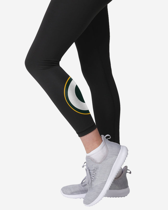 Green Bay Packers Womens Calf Logo Black Legging FOCO - FOCO.com
