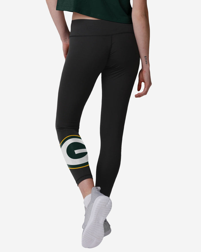 Green Bay Packers Womens Calf Logo Black Legging FOCO - FOCO.com