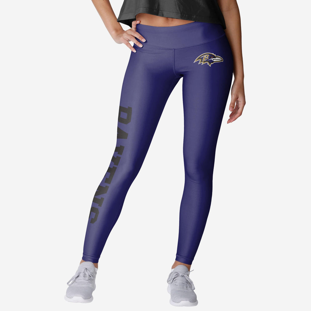Baltimore Ravens Womens Solid Big Wordmark Legging FOCO S - FOCO.com
