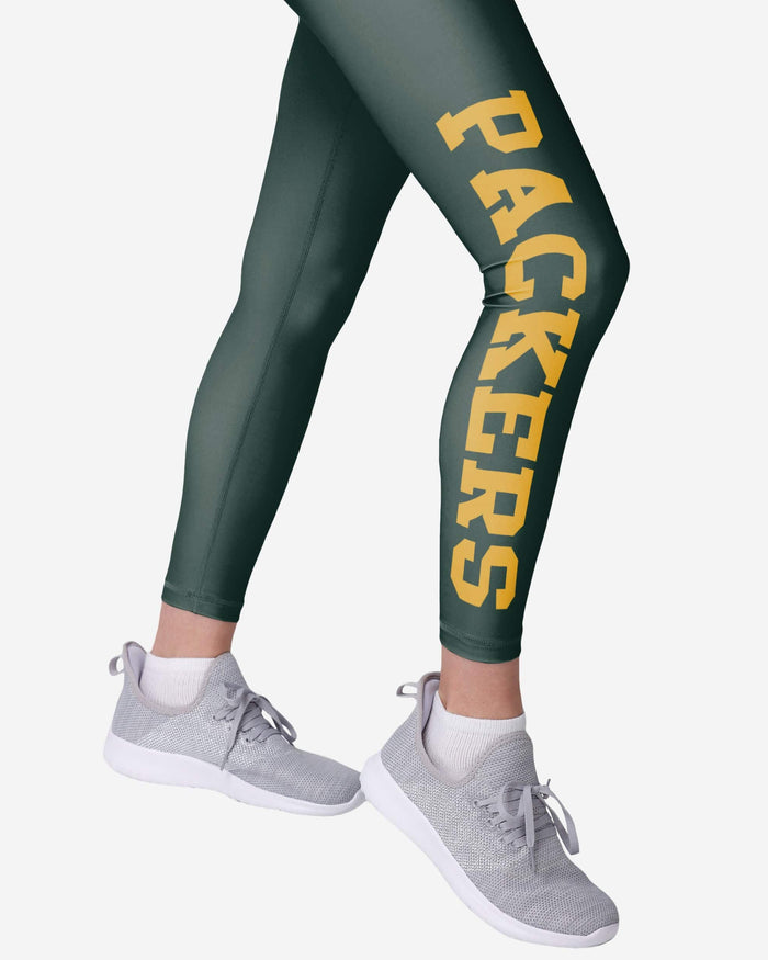 Green Bay Packers Womens Solid Big Wordmark Legging FOCO - FOCO.com