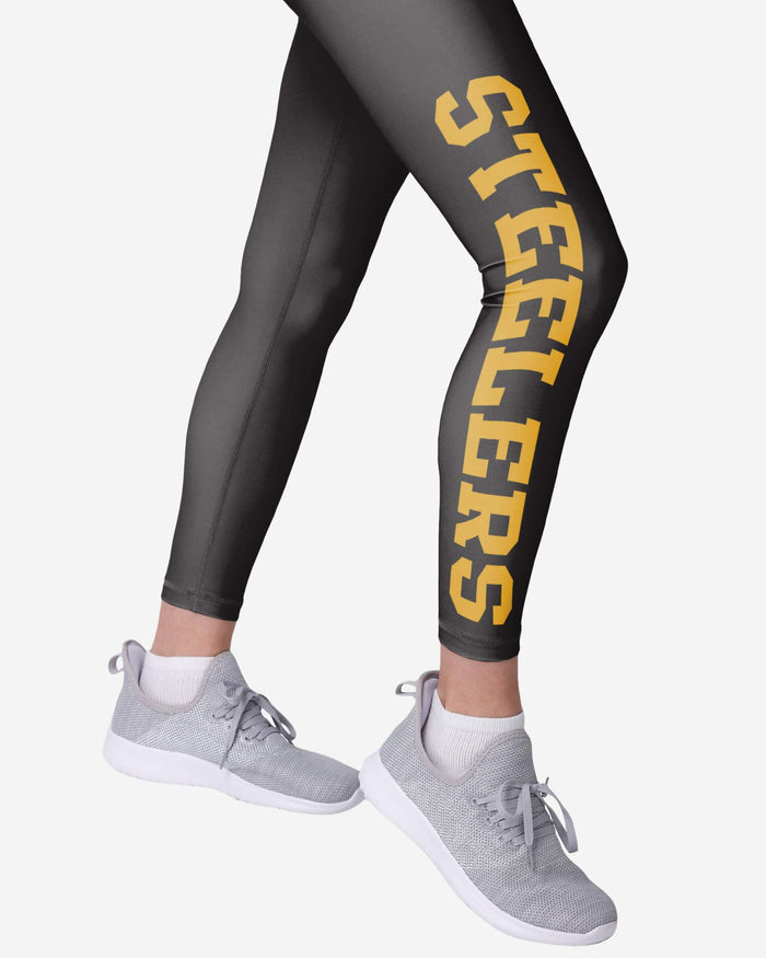 Pittsburgh Steelers Womens Solid Big Wordmark Legging FOCO - FOCO.com