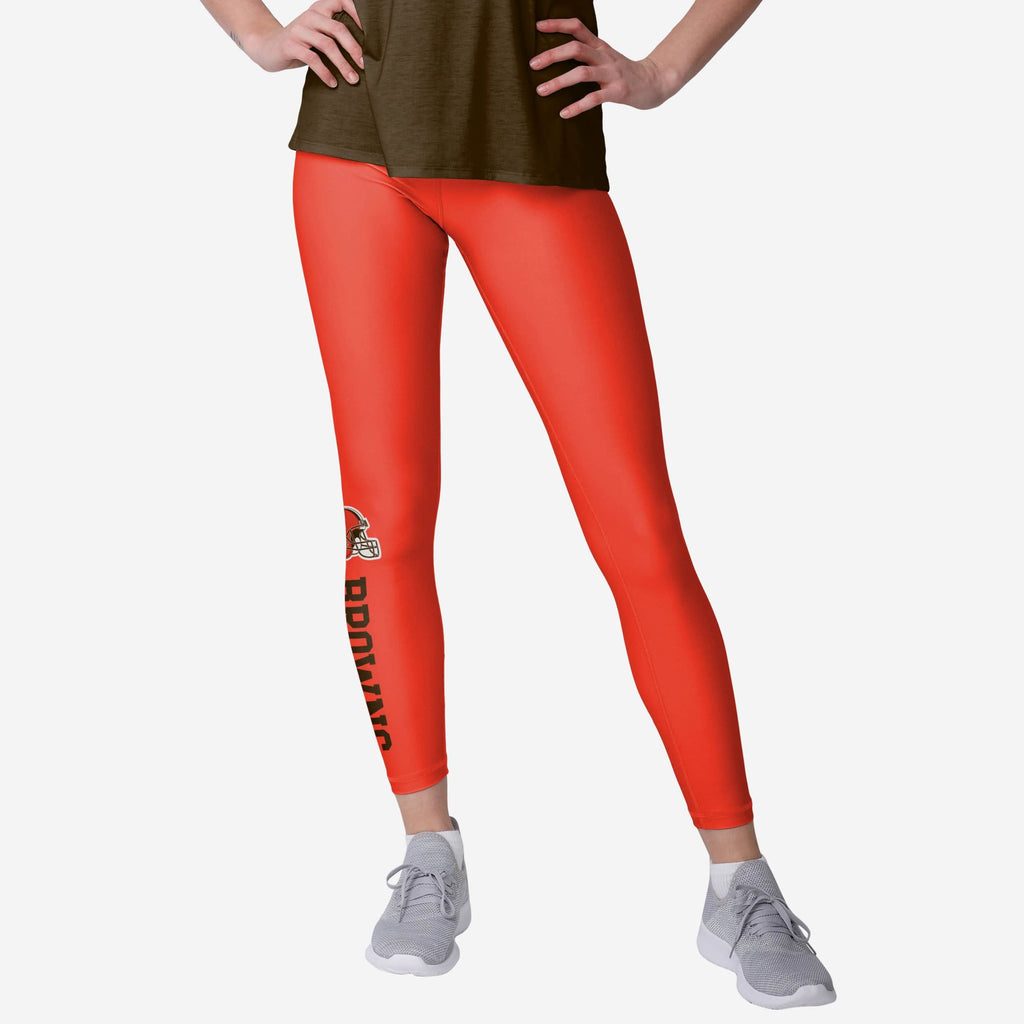 Cleveland Browns Womens Solid Wordmark Legging FOCO S - FOCO.com