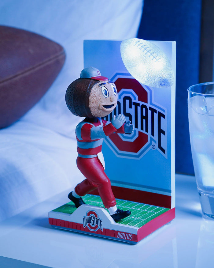 Brutus Buckeye Ohio State Buckeyes Mascot Action Pose Light Up Ball Bobblehead FOCO - FOCO.com