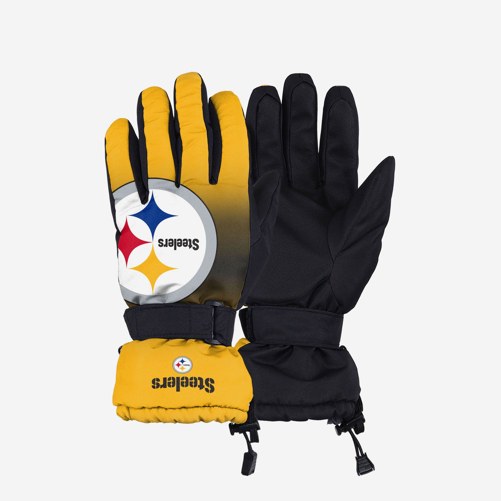 Pittsburgh Steelers Gradient Logo Insulated Gloves FOCO S/M - FOCO.com