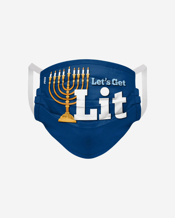 Lets Get Lit Hanukkah Pleated Face Cover FOCO - FOCO.com