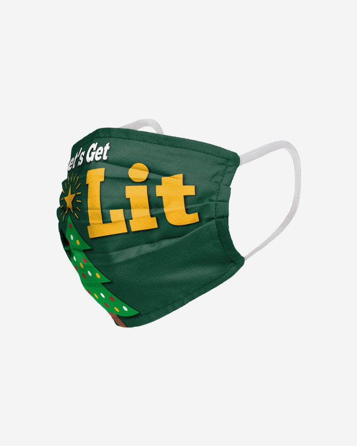 Lets Get Lit Christmas Tree Pleated Face Cover FOCO - FOCO.com