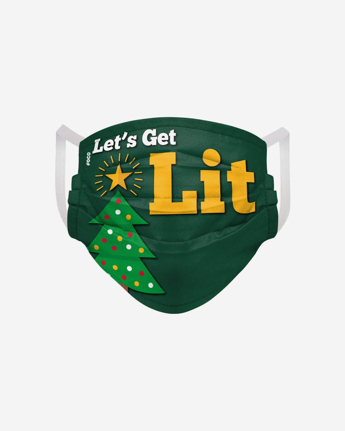 Lets Get Lit Christmas Tree Pleated Face Cover FOCO - FOCO.com