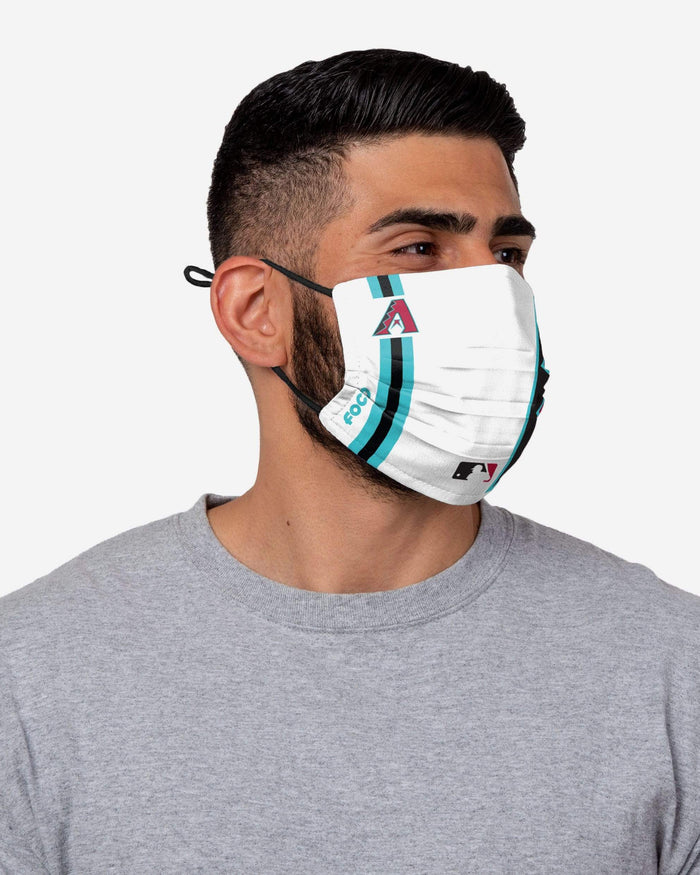 Arizona Diamondbacks On-Field Adjustable White & Teal Face Cover FOCO - FOCO.com
