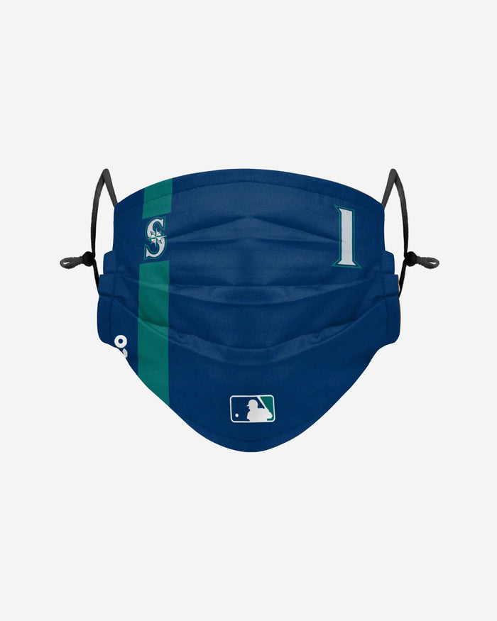 Kyle Lewis Seattle Mariners On-Field Adjustable Navy & Teal Face Cover FOCO - FOCO.com