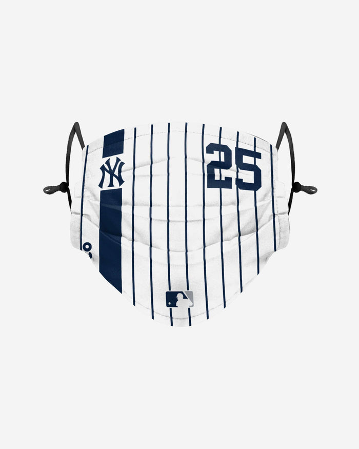 Gleyber Torres New York Yankees On-Field Adjustable Pinstripe Face Cover FOCO - FOCO.com