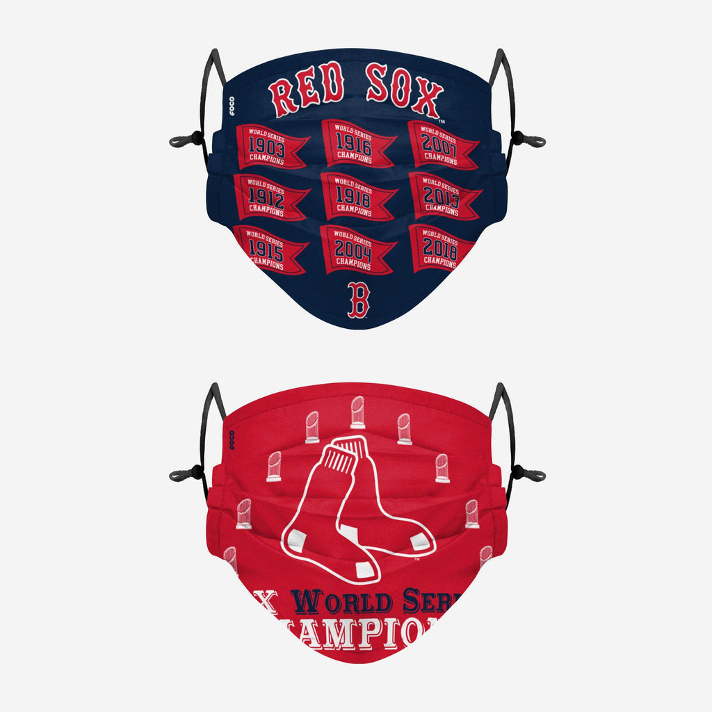 Boston Red Sox Thematic Champions Adjustable 2 Pack Face Cover FOCO - FOCO.com