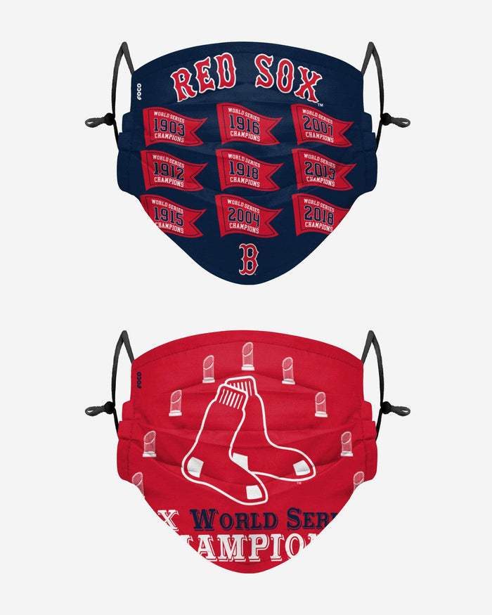 Boston Red Sox Thematic Champions Adjustable 2 Pack Face Cover FOCO - FOCO.com