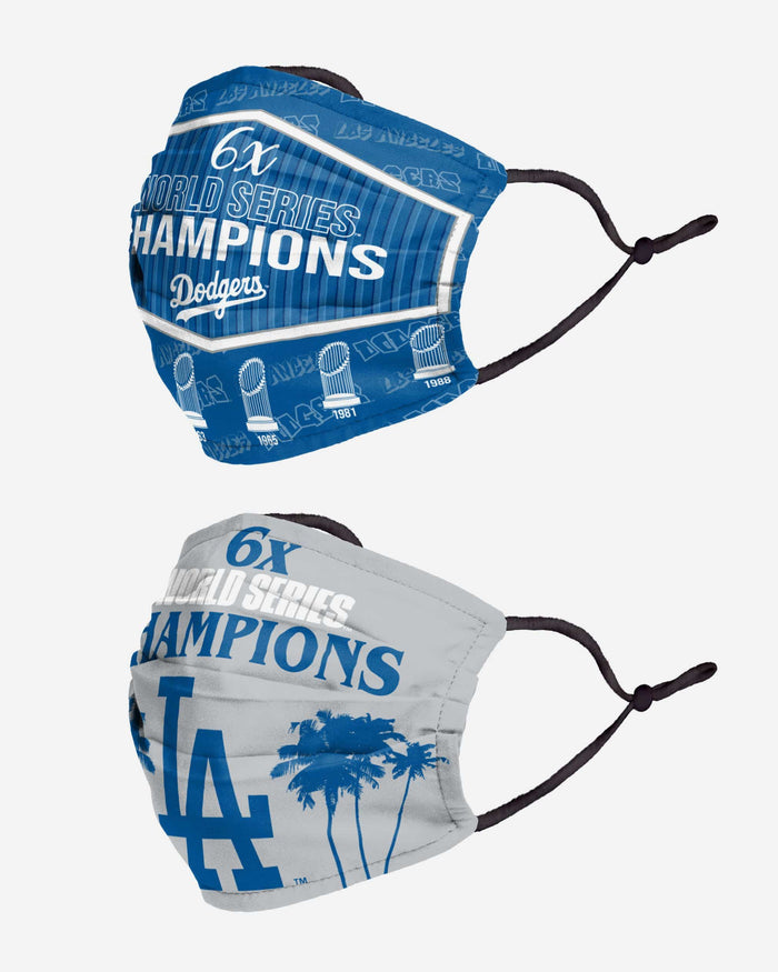 Los Angeles Dodgers Thematic Champions Adjustable 2 Pack Face Cover FOCO - FOCO.com