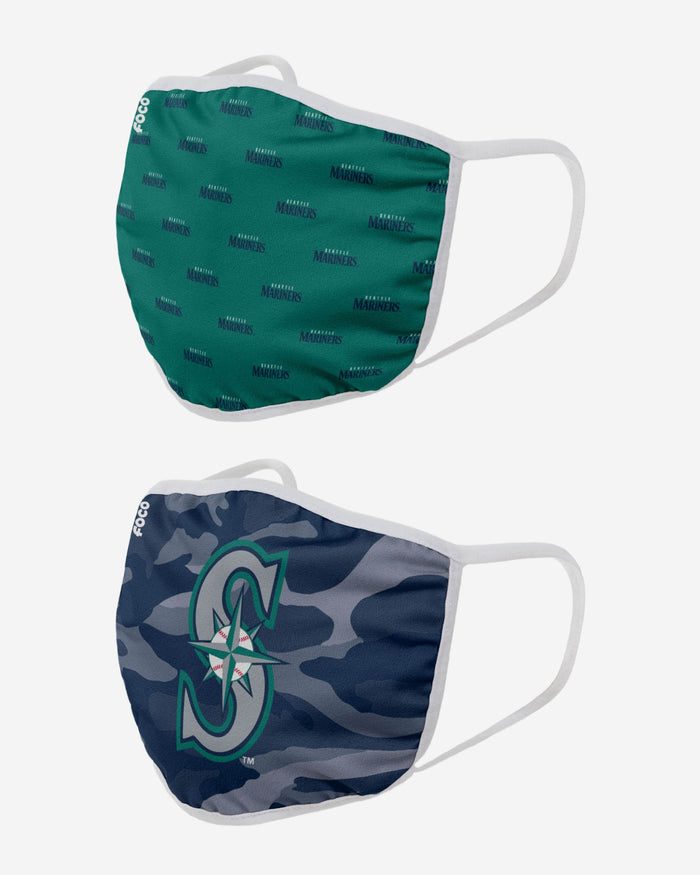Seattle Mariners Clutch 2 Pack Face Cover FOCO - FOCO.com
