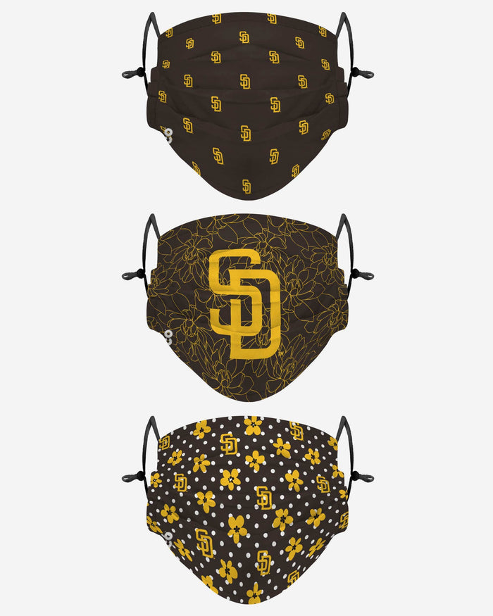 San Diego Padres Gameday Gardener 3 Pack Face Cover FOCO - FOCO.com