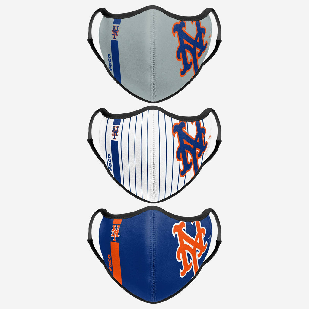 New York Mets Sport 3 Pack Face Cover FOCO - FOCO.com