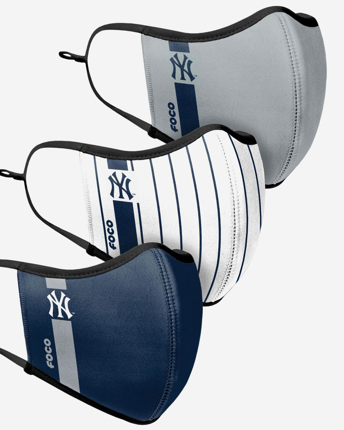 New York Yankees Sport 3 Pack Face Cover FOCO - FOCO.com