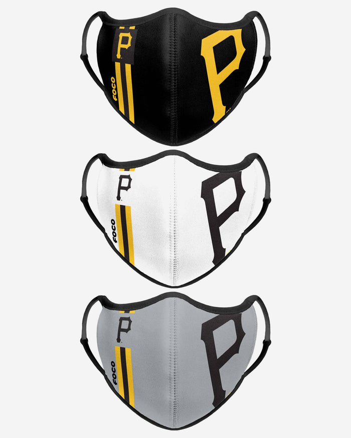 Pittsburgh Pirates Sport 3 Pack Face Cover FOCO - FOCO.com
