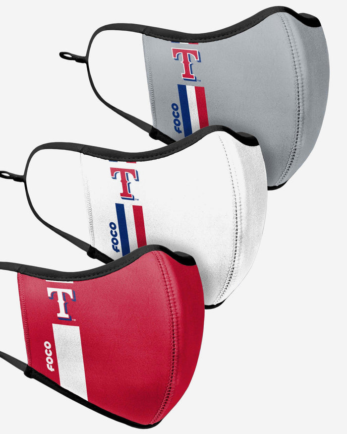Texas Rangers Sport 3 Pack Face Cover FOCO