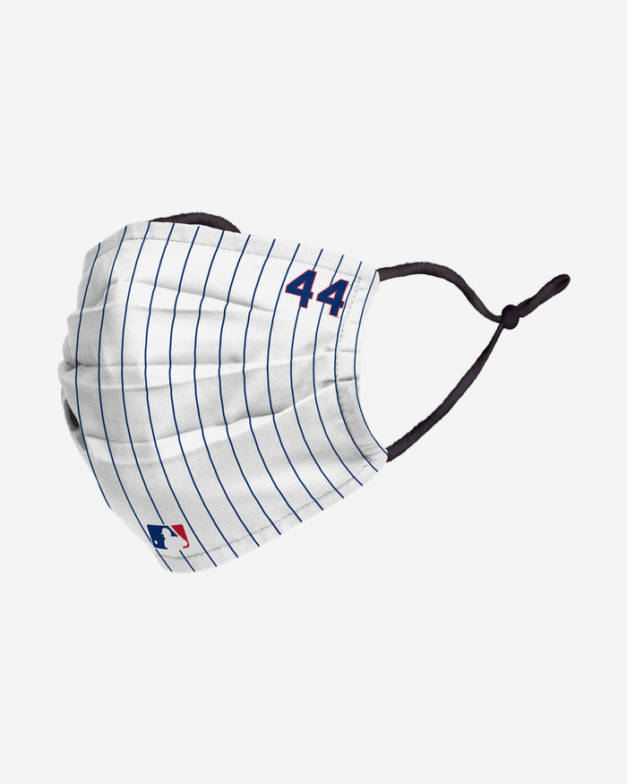 Anthony Rizzo Chicago Cubs On-Field Gameday Pinstripe Adjustable Face Cover FOCO - FOCO.com