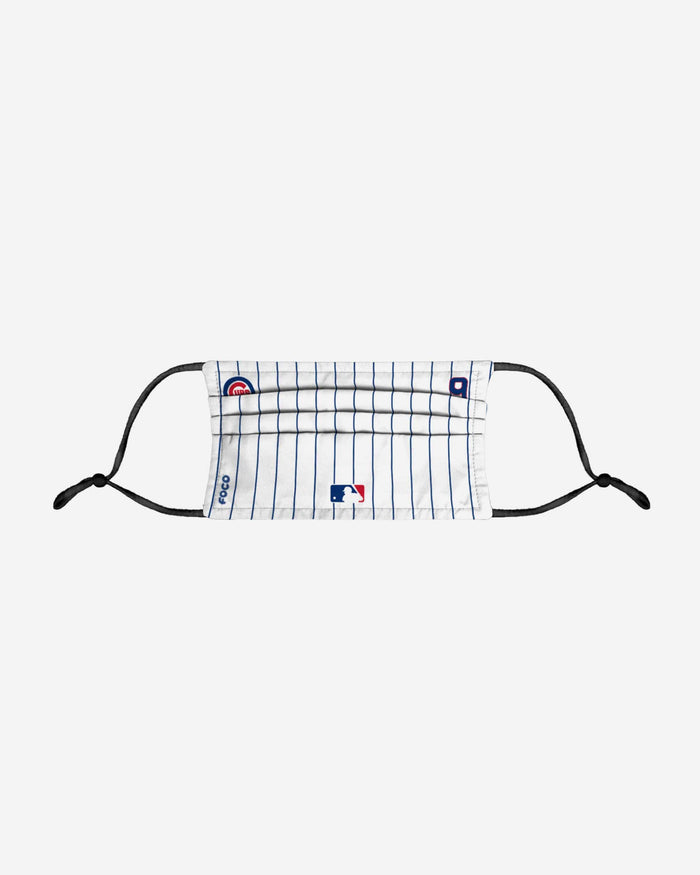 Javier Baez Chicago Cubs On-Field Gameday Pinstripe Adjustable Face Cover FOCO - FOCO.com